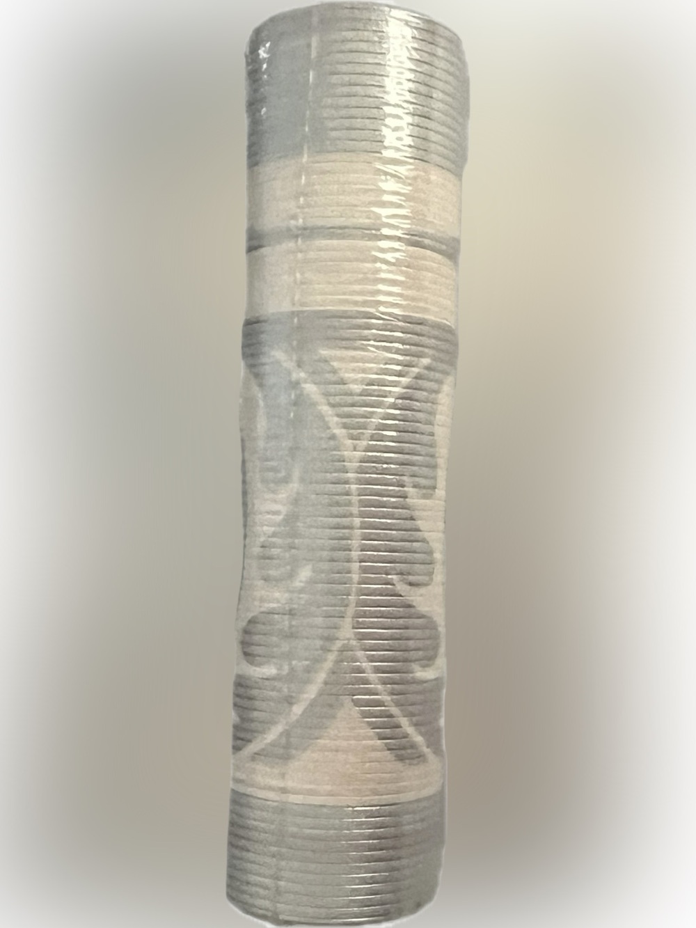 Vintage New Wall Paper Border Damask Scroll Decorative Gray Cream 7 inches Long